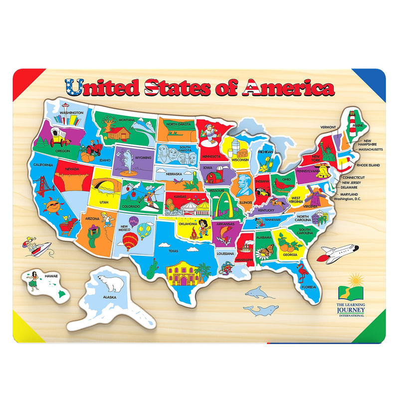 The Learning Journey International 40-Piece Lift & Learn USA Map Puzzle (LJI501726)