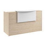 Bush Business Furniture Arrive 72"W Reception Desk with Counter and Mobile File Cabinet, Natural Elm (ARV008NE)