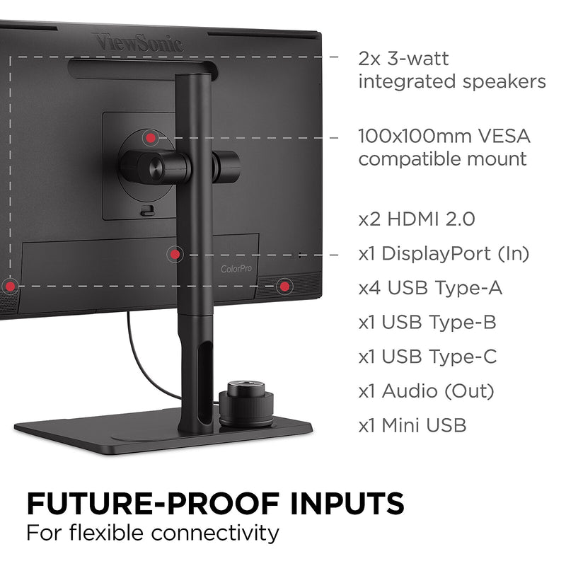 ViewSonic ColorPro 27" 4K Ultra HD 60 Hz LED Monitor, Black (VP2786-4K)