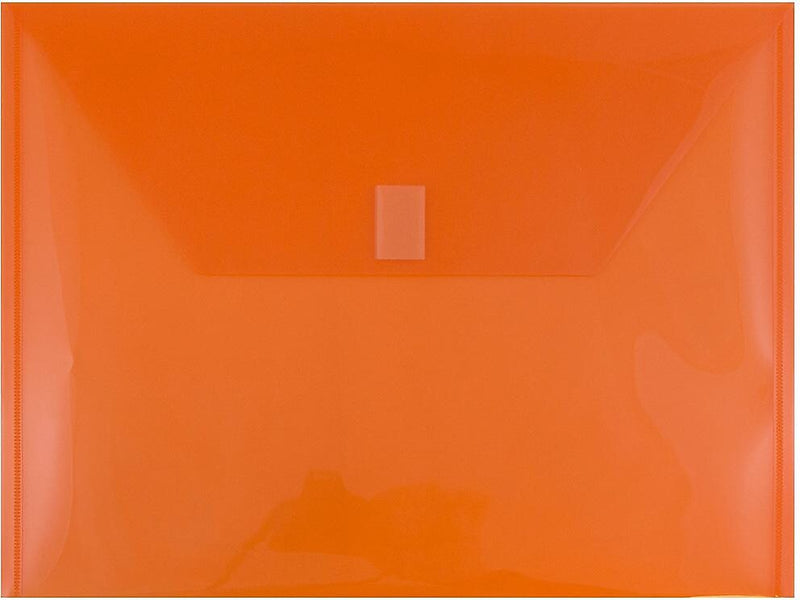 JAM Paper Premium Plastic Document File, Letter, Orange, 3/Pack (218V0ORX3)