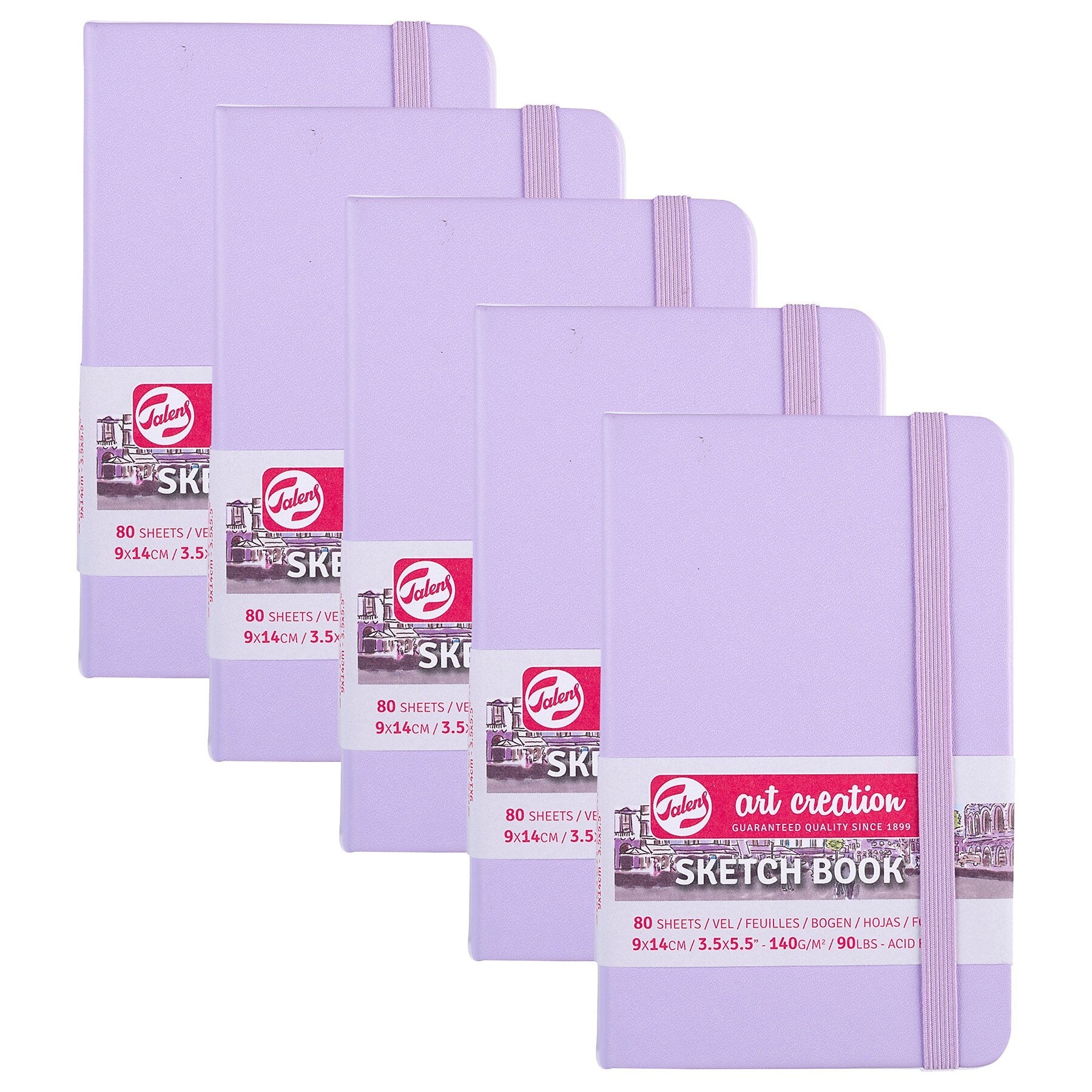 Talens Art Creation 3.5" x 5.5" Sketch Book, 80 Sheets/Book, 5/Bundle (TLN9314131M-5)