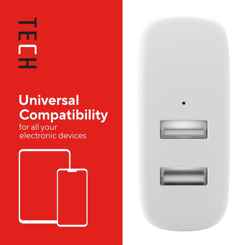 Staples TECH USB-A Wall Charger, 24W, White (ST62318)