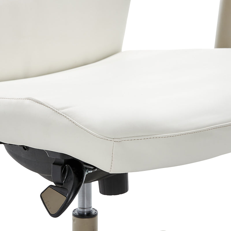 La-Z-Boy Baylor Ergonomic Faux Leather Swivel Executive Chair, White (CHR10085A)