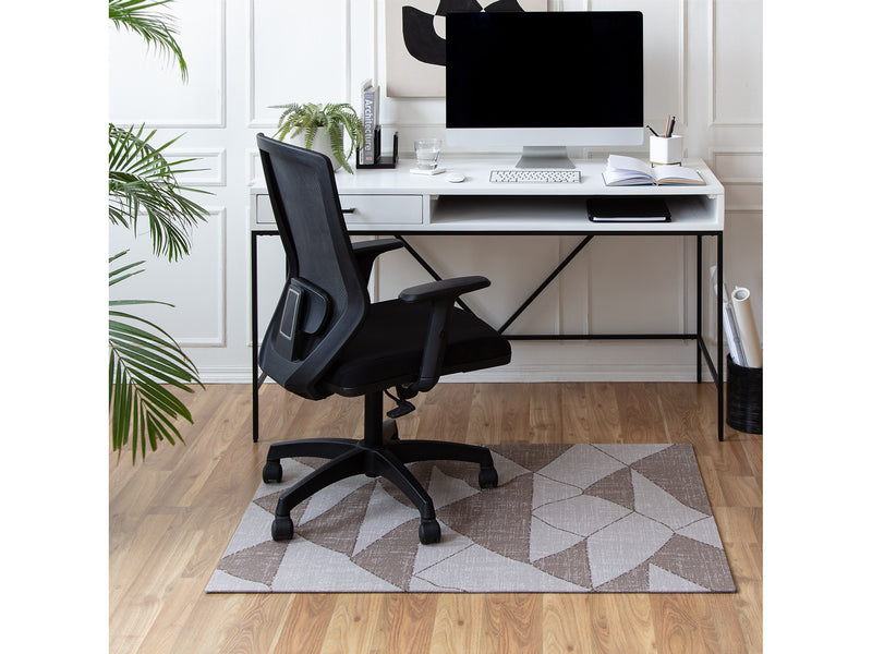 Anji Mountain Rug'd Dormis Carpet & Hard Floor Chair Mat, 36" x 48", Brown/Beige Polyester (AMB9038)