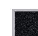 Ghent Recycled Rubber Bulletin Board, Satin Aluminum Frame, 4'H x 7' 4"W, Black (ATR47-BK)
