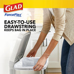 Glad ForceFlex 13 Gallon Drawstring Kitchen Trash Bag, Unscented, Gray, 330 Total Bags (22541CT)