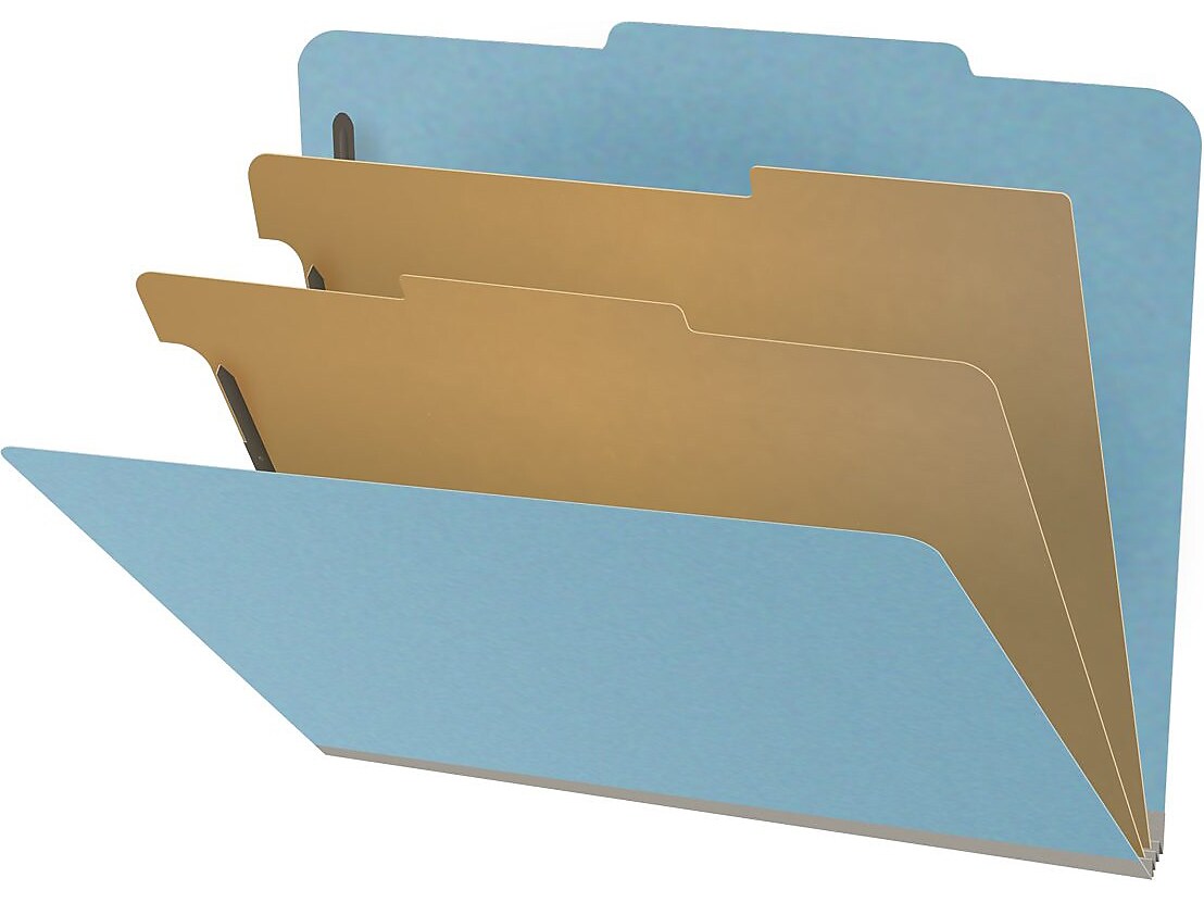 Medical Arts Press Pressboard Classification Folder, 2 Dividers, 2" Expansion, Letter Size, Blue, 10/Box (DV-T42-26-3BLU)