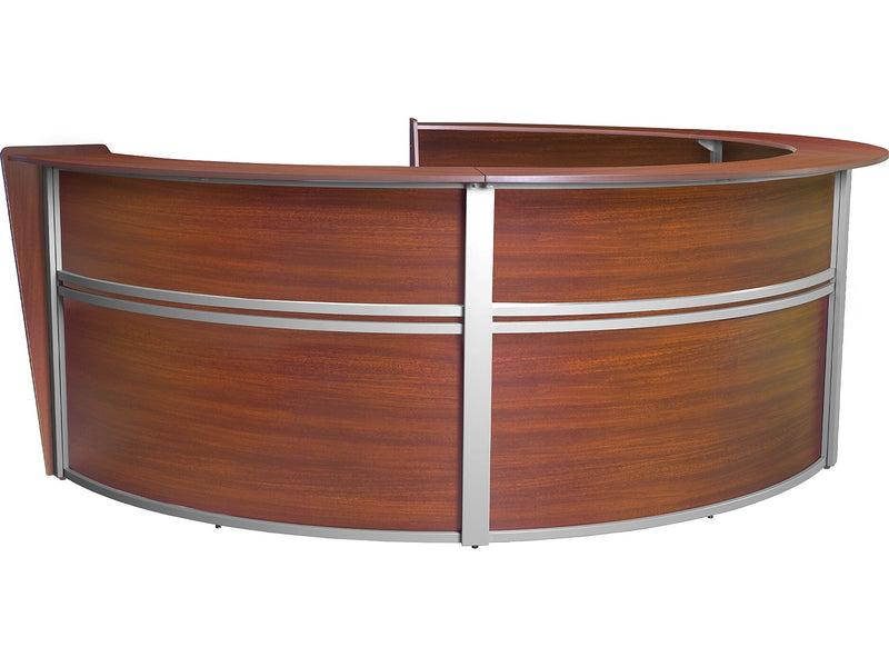 Regency Marque 142"W Curved Reception Desk Workstation, Cherry (77294CH)