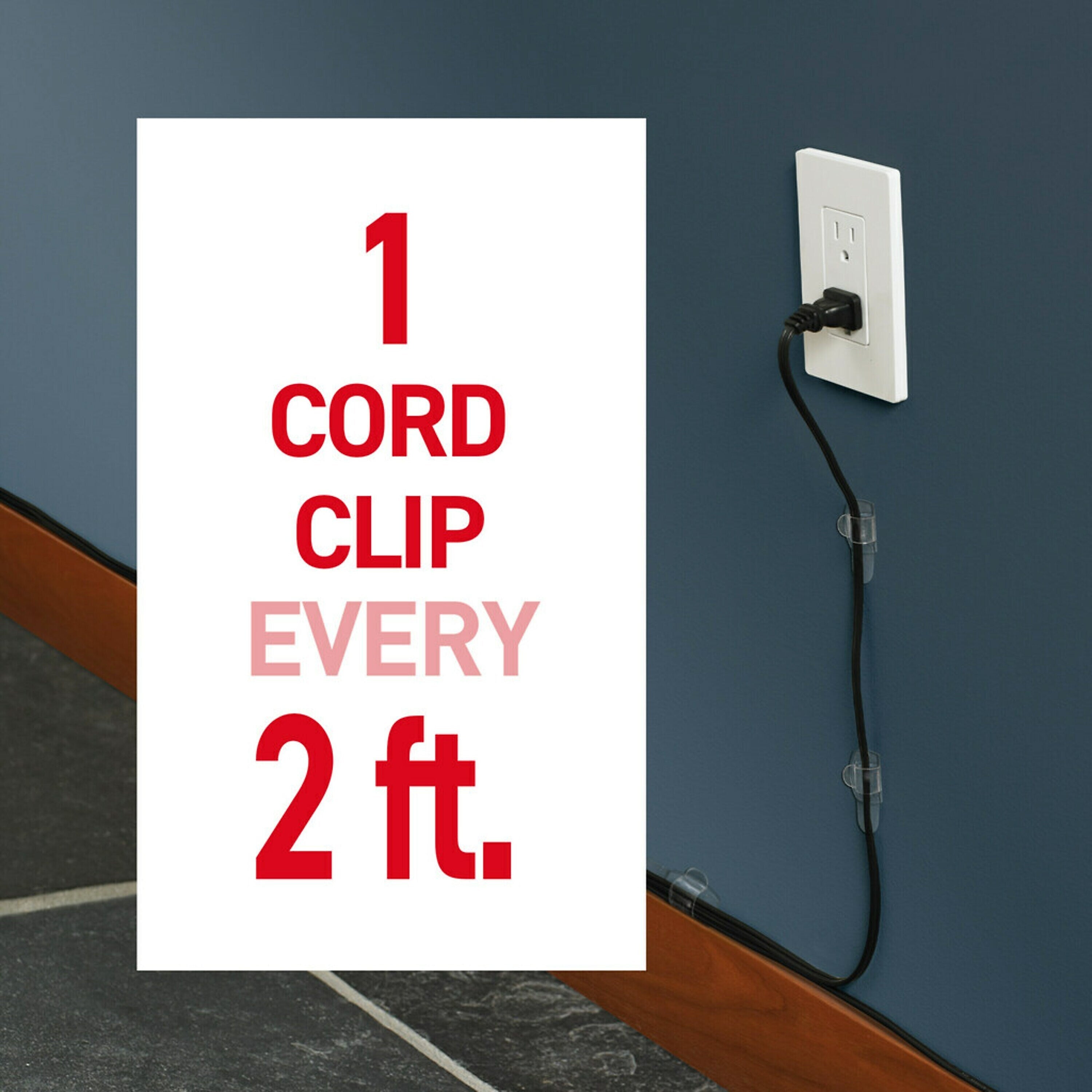 Command Small Cord & Light Clips, Transparent, 22/Pack (17017CLR-10ES)