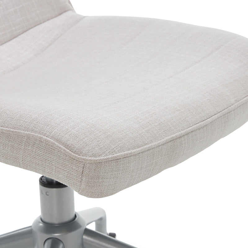 ELLE Decor Adelaide Armless Fabric Task Chair, Ivory (48214B)