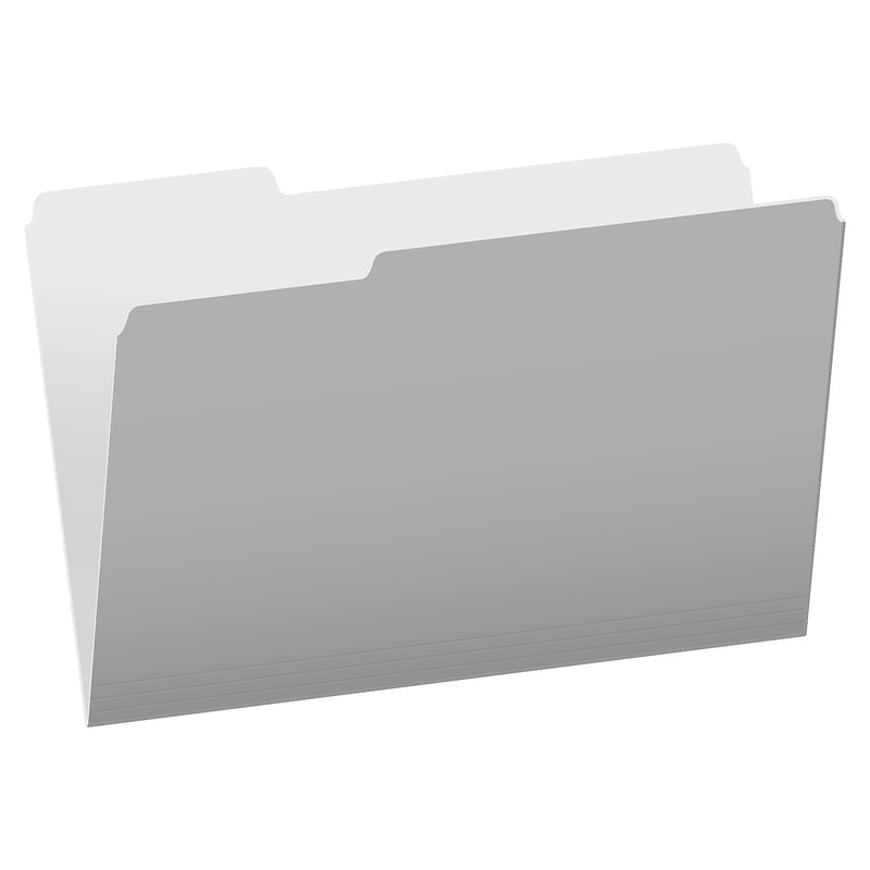 Pendaflex Recycled File Folder, 1/3-Cut Tab, Assorted, Legal Size, Gray, 100/Box (4350 1/3 GRA)