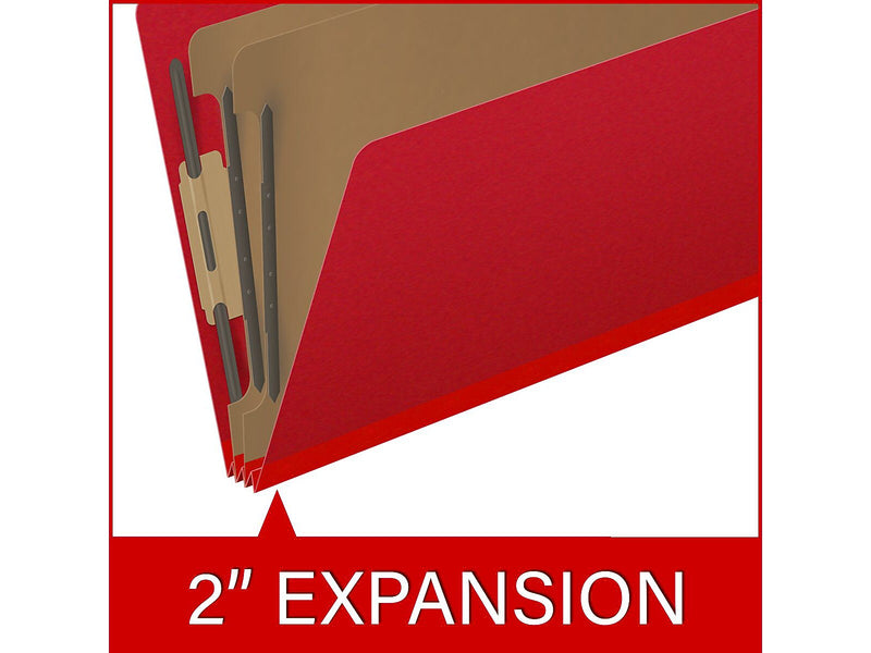 Medical Arts Press Pressboard Classification Folder, 2 Dividers, 2" Expansion, Legal Size, Deep Red, 10/Box (DV-T52-26-3DRD)