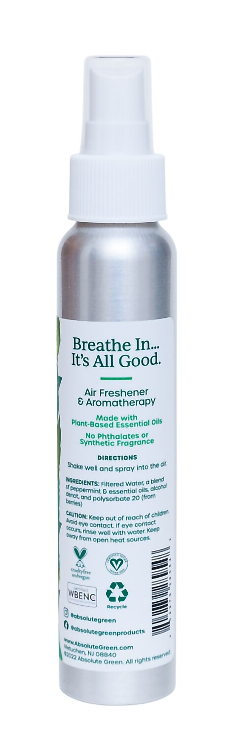 Absolute Green Air Freshener Spray, Peppermint Scent, 4 oz., 2/Pack (PEPAIR-2PK)