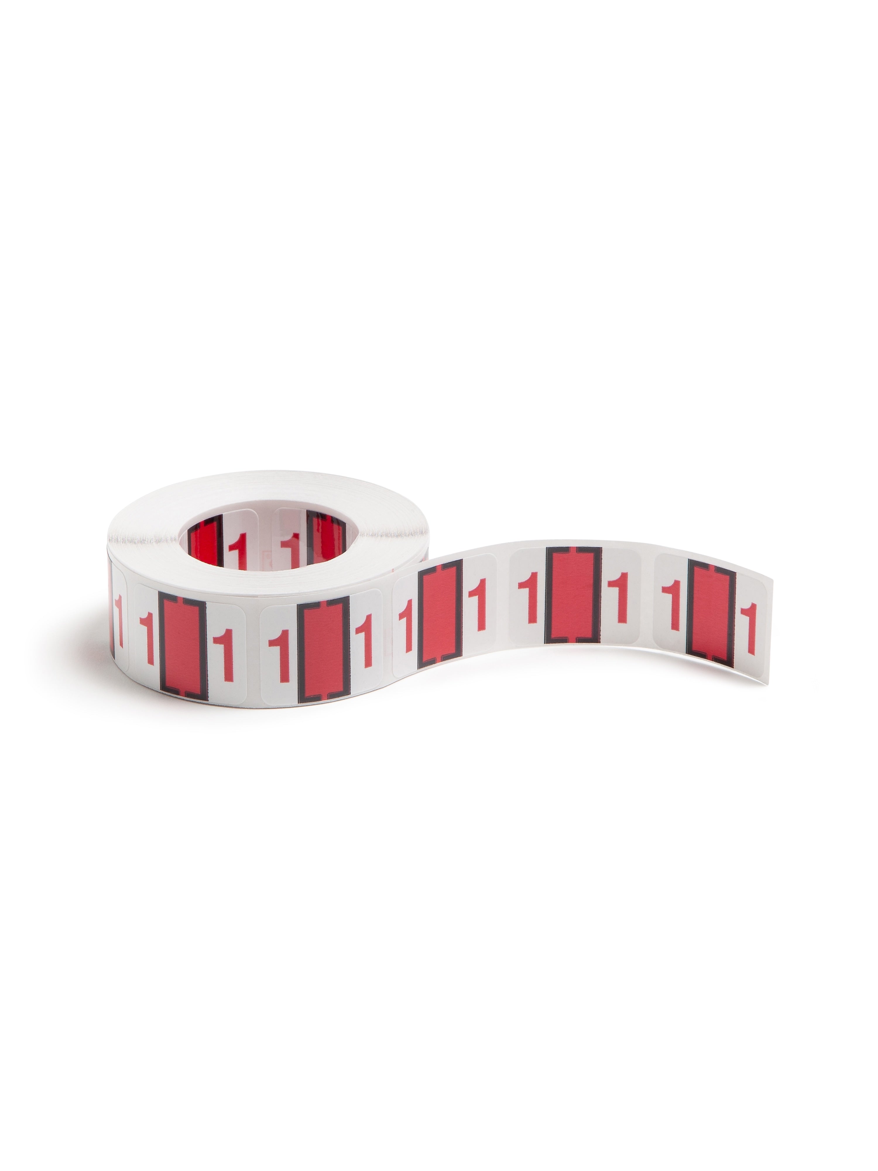 Smead BCCRN Color Coded Numeric Labels, 1" x 1.25", Red, 500/Roll (67371)