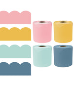 Carson Dellosa Rolled Scalloped Borders, 3" x 65', Happy Day, 4/Pack (145413)