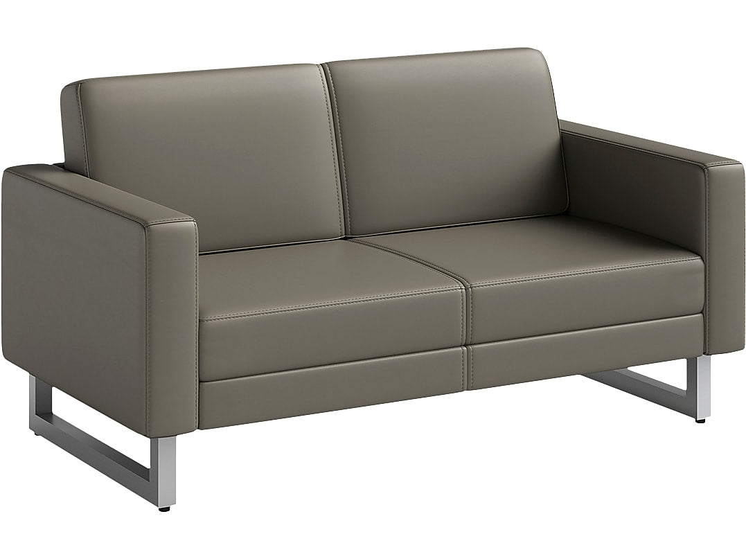 Safco Mirella 54" Vinyl Lounge Settee, Gray (1731MRL2SLVGR)
