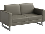 Safco Mirella 54" Vinyl Lounge Settee, Gray (1731MRL2SLVGR)