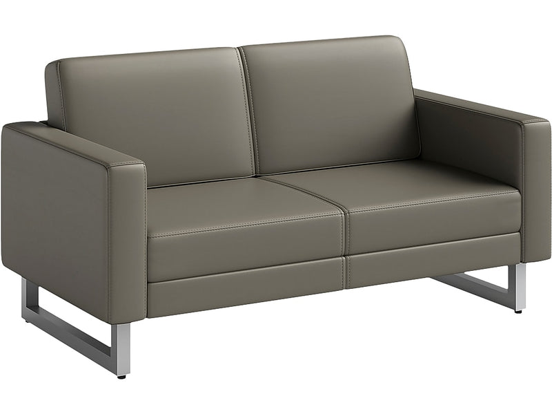 Safco Mirella 54" Vinyl Lounge Settee, Gray (1731MRL2SLVGR)