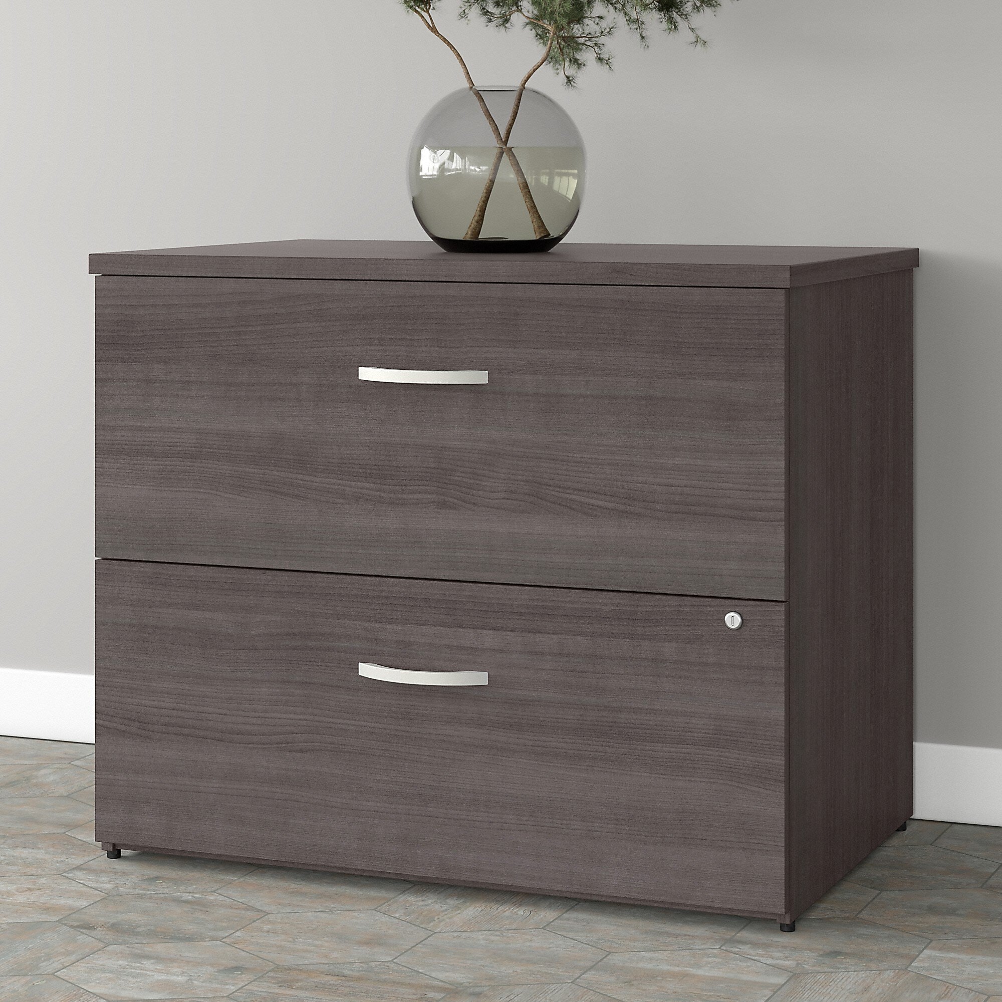 Bush Business Furniture Studio A 2-Drawer Lateral File Cabinet, Locking, Letter/Legal, Storm Gray, 36" (SDF136SGSU-Z)