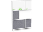 Luxor Workflow Series 6-Panel Modular Room Divider System Add-On Wall with Whiteboard, 70"H x 53"W, Gray/Silver