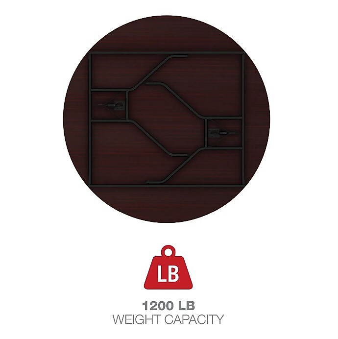 Alera® Round Wood Folding Table, 59 dia x 29.13h, Mahogany (ALEFT7260DMY)