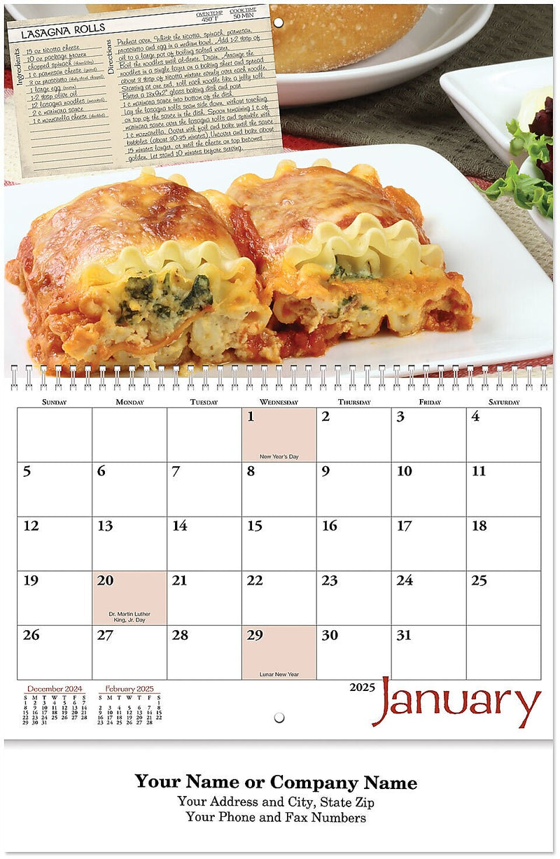 2025 Taste of the Month Stitched Wall Calendar, Qty 250