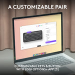 Logitech Pebble 2 Wireless Ergonomic Keyboard and Optical Mouse Combo for Mac, Tonal White (920-012201)