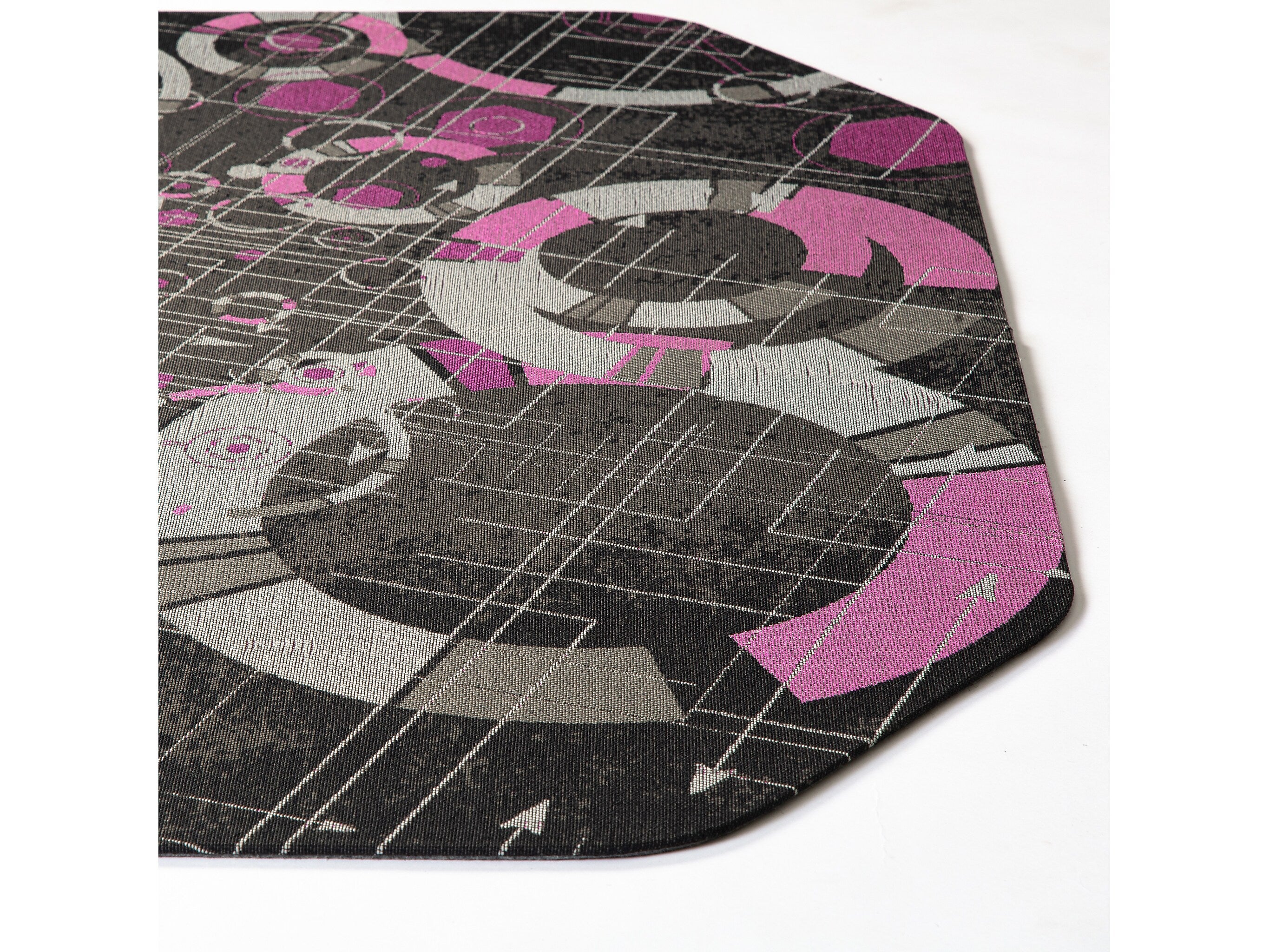 Anji Mountain Rug'd Refracted Carpet & Hard Floor Gaming Chair Mat, 36" x 48", Gray/Purple (AMB9113)