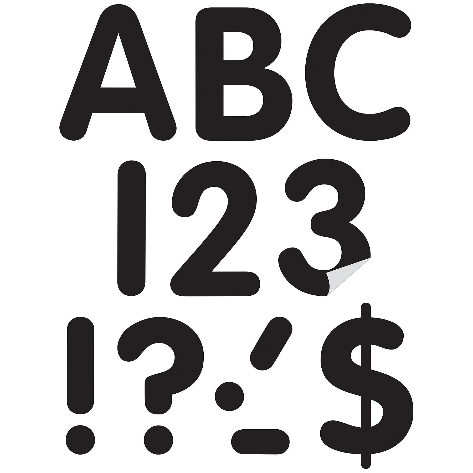 Teacher Created Resources 4" Self-Adhesive Letters and Numbers, Black, 108/Pack (TCR9640)