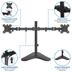 Mount-It! Adjustable Dual Monitor Arms, Up To 32" Monitors, Black (MI-2781)