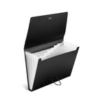 Staples Moisture Resistant Reinforced Plastic Accordion File, 7-Pocket, Letter Size, Black (TR51834)