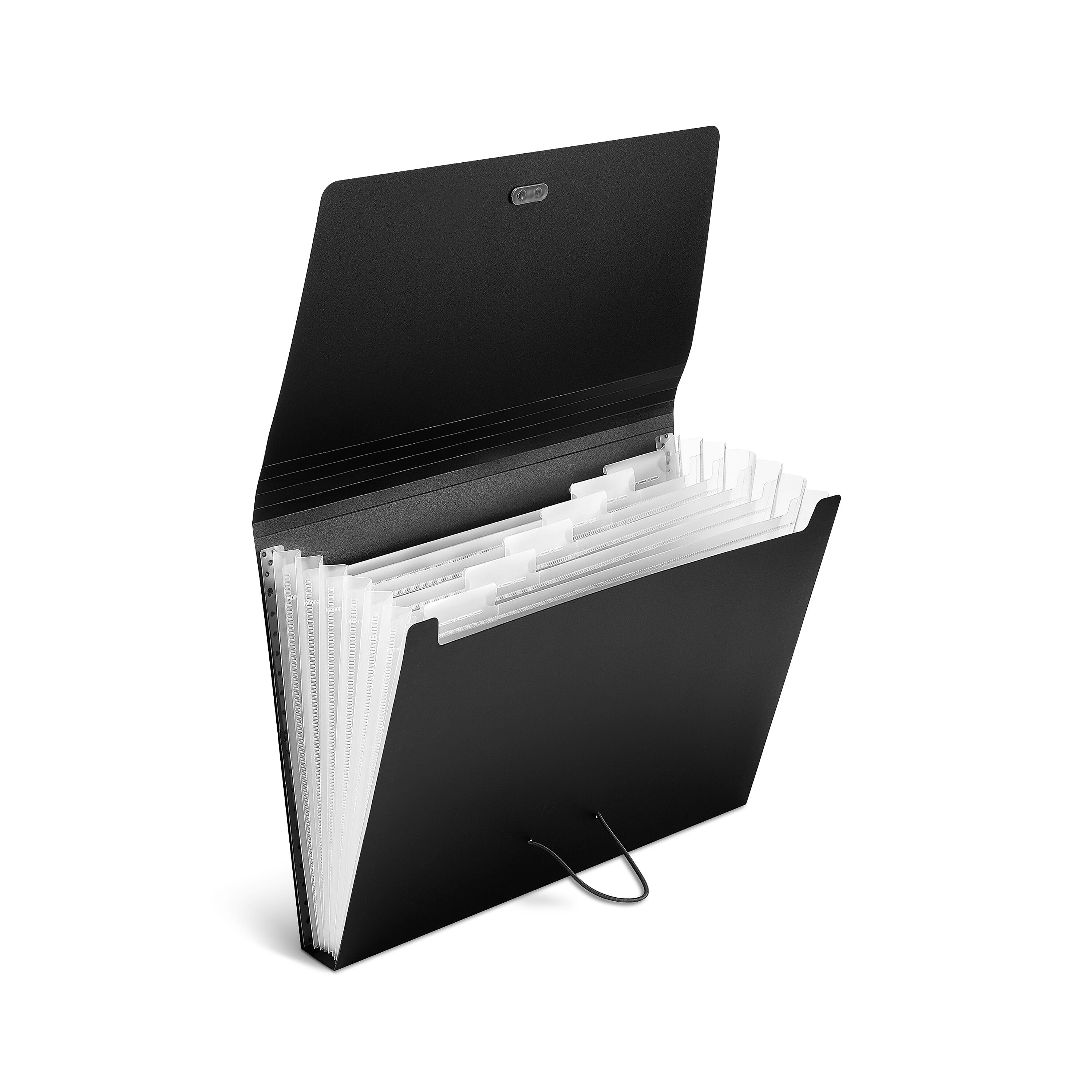 Staples Moisture Resistant Reinforced Plastic Accordion File, 7-Pocket, Letter Size, Black (TR51834)