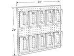 Azar Pegboard 10-Pocket Wall Brochure Holder, 24" x 24", Clear (700680)