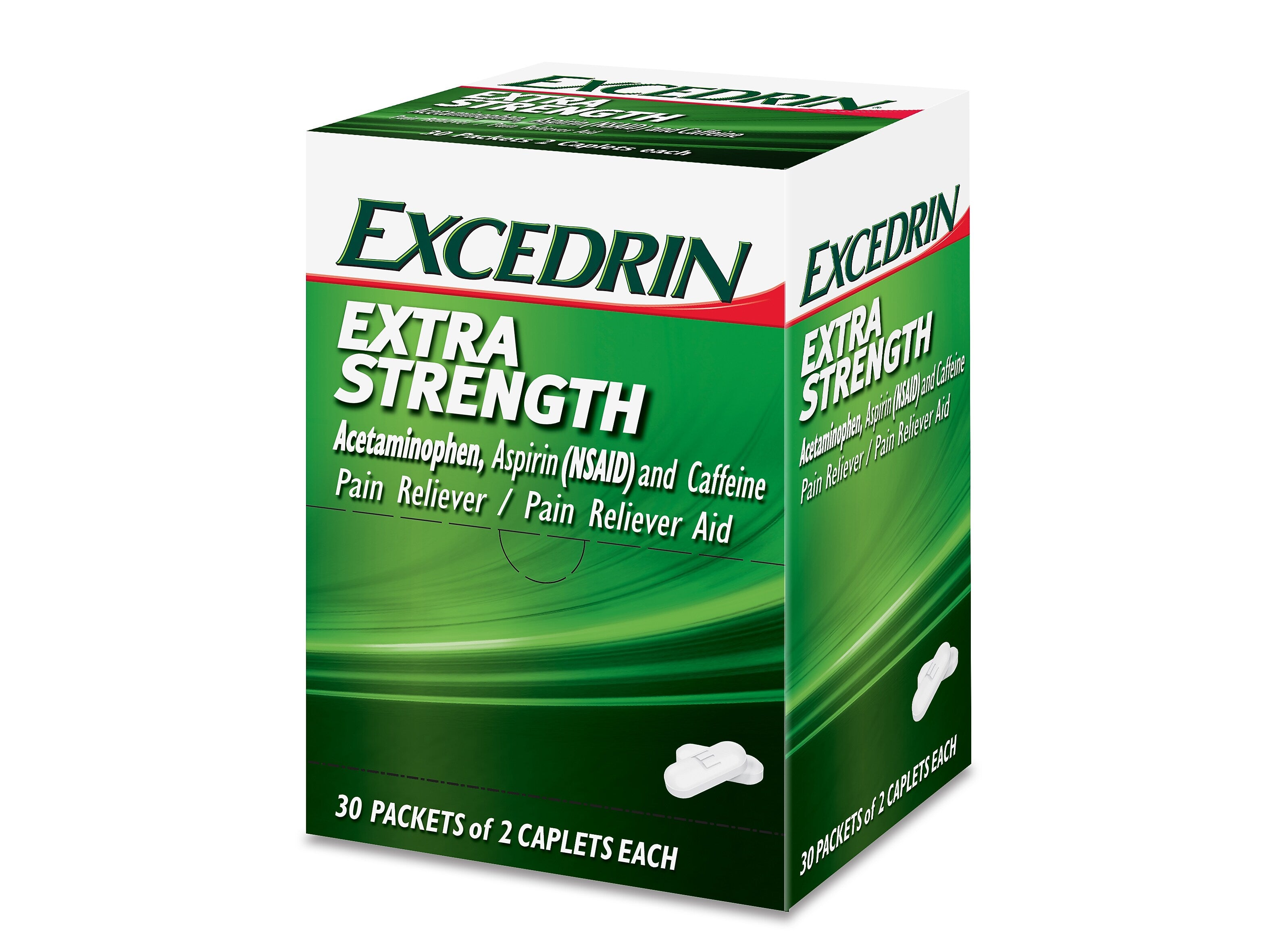 Excedrin Extra Strength 250mg Acetaminophen Caplet, 2/Packet, 30 Packets/Box (64108X)