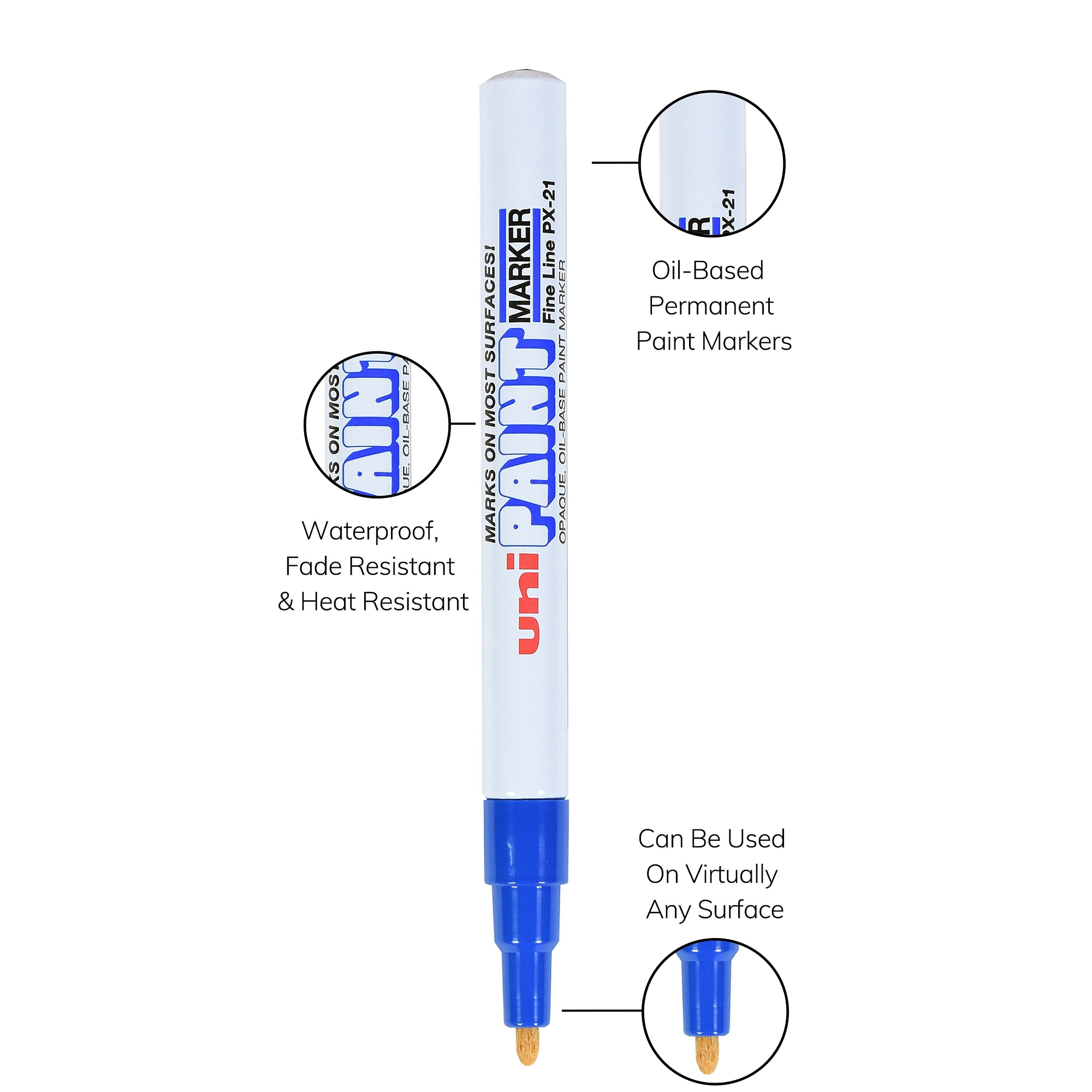 uni PAINT PX-21 Oil-Based Paint Markers, Fine Line, Blue (63703)