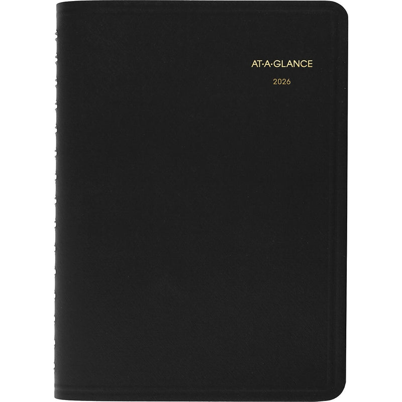 2026 AT-A-GLANCE My Day 5" x 8" Daily Appointment Book, Faux Leather Cover Black (70-207-05-26)