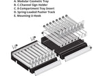 Azar 2.63" x 12" Pegboard 8-Compartment Cosmetic Tray, Black, 2/Pack (225830-8COMP-BLK-2PK)