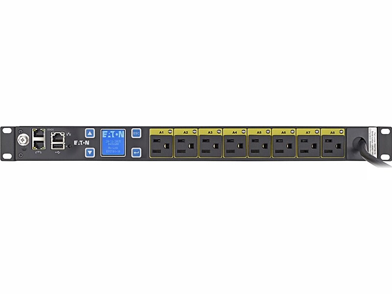 Eaton Single-Phase 120V Managed Rack Power Distribution Unit, 8-Outlet, 1U Rack Mount, Black (EMAT08-10)