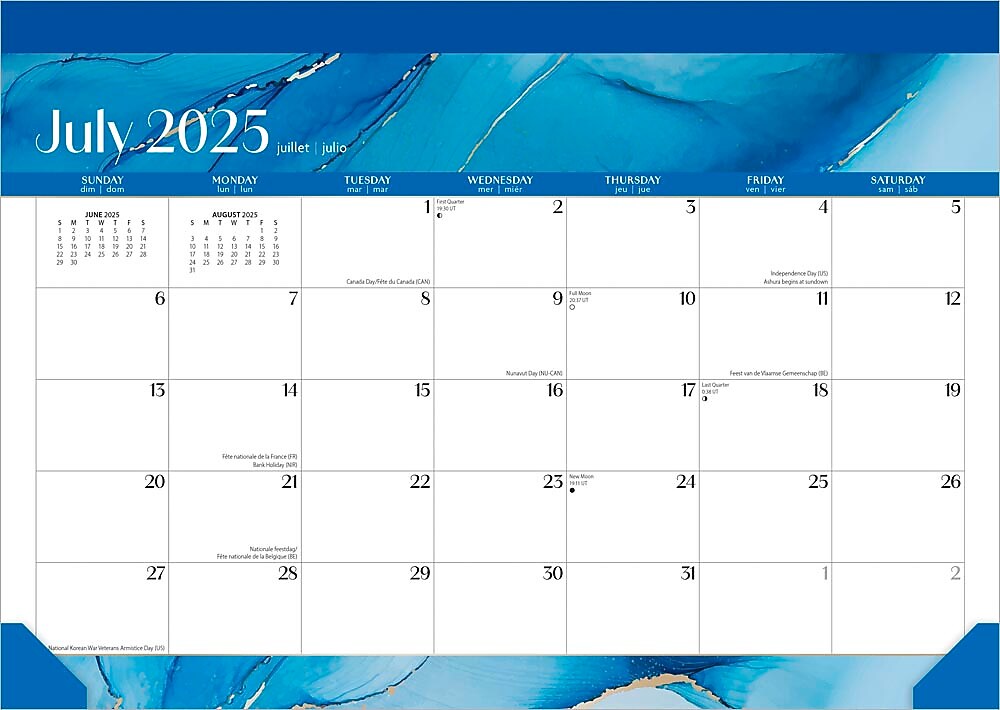 2025-2026 Plato Crackled Blush 14" x 10" Academic Monthly Desk Pad Calendar (9798330706983)