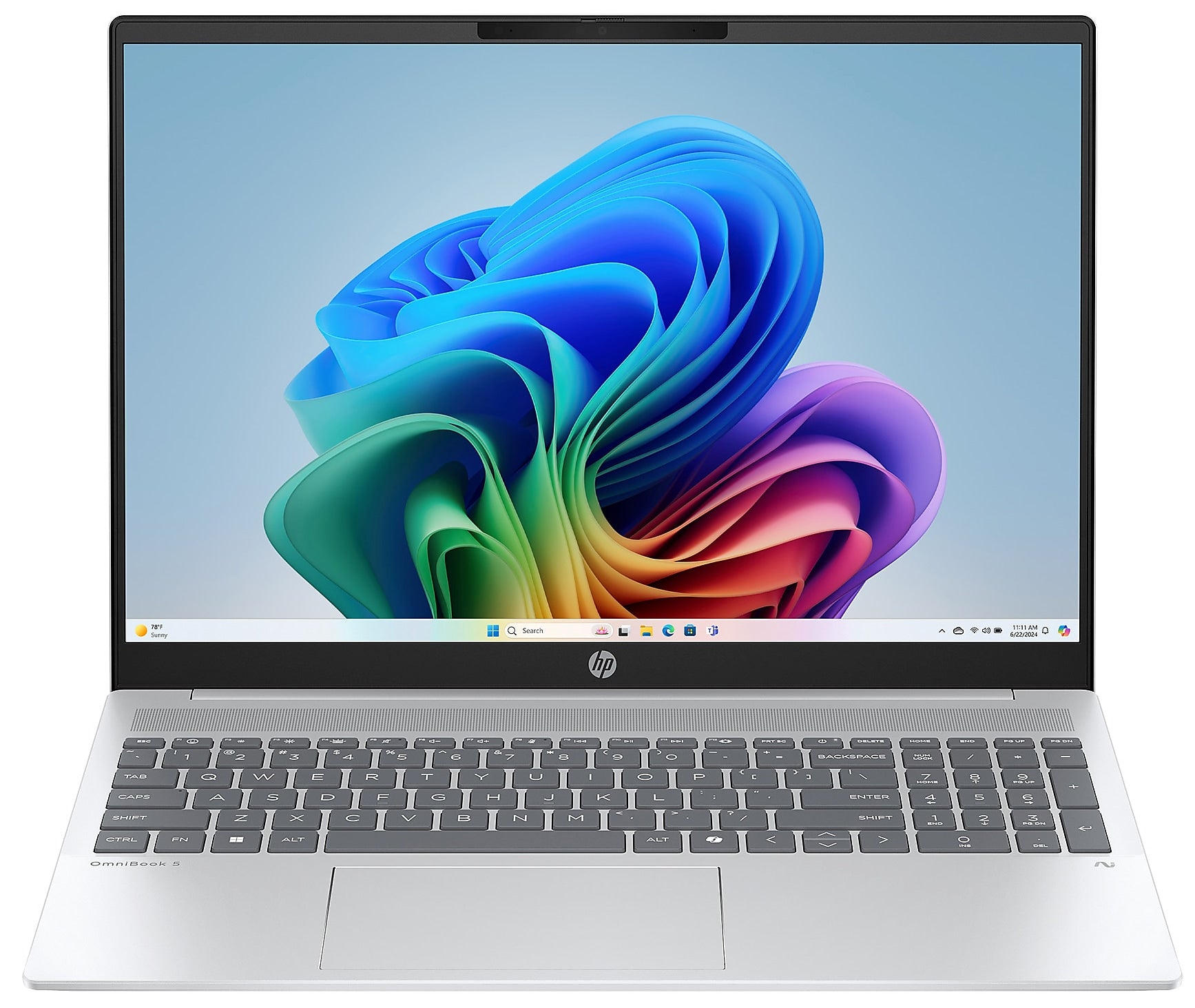 HP OmniBook 5 16" 2K Laptop, Copilot+ PC, AMD Ryzen AI 5 340, 16GB RAM, 512GB SSD, +16.75 Hour Battery, Windows 11 Home