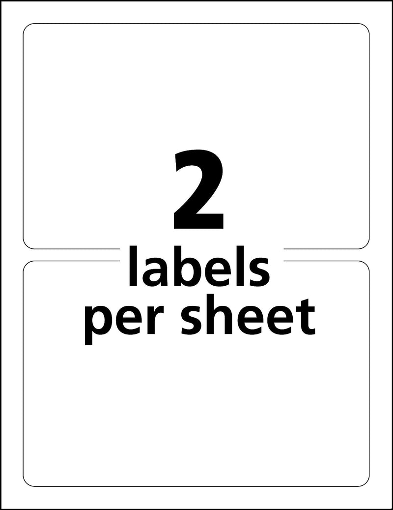 Avery TrueBlock Laser Durable ID Labels, 5" x 8-1/8", White, 100 Labels/Box (6579)
