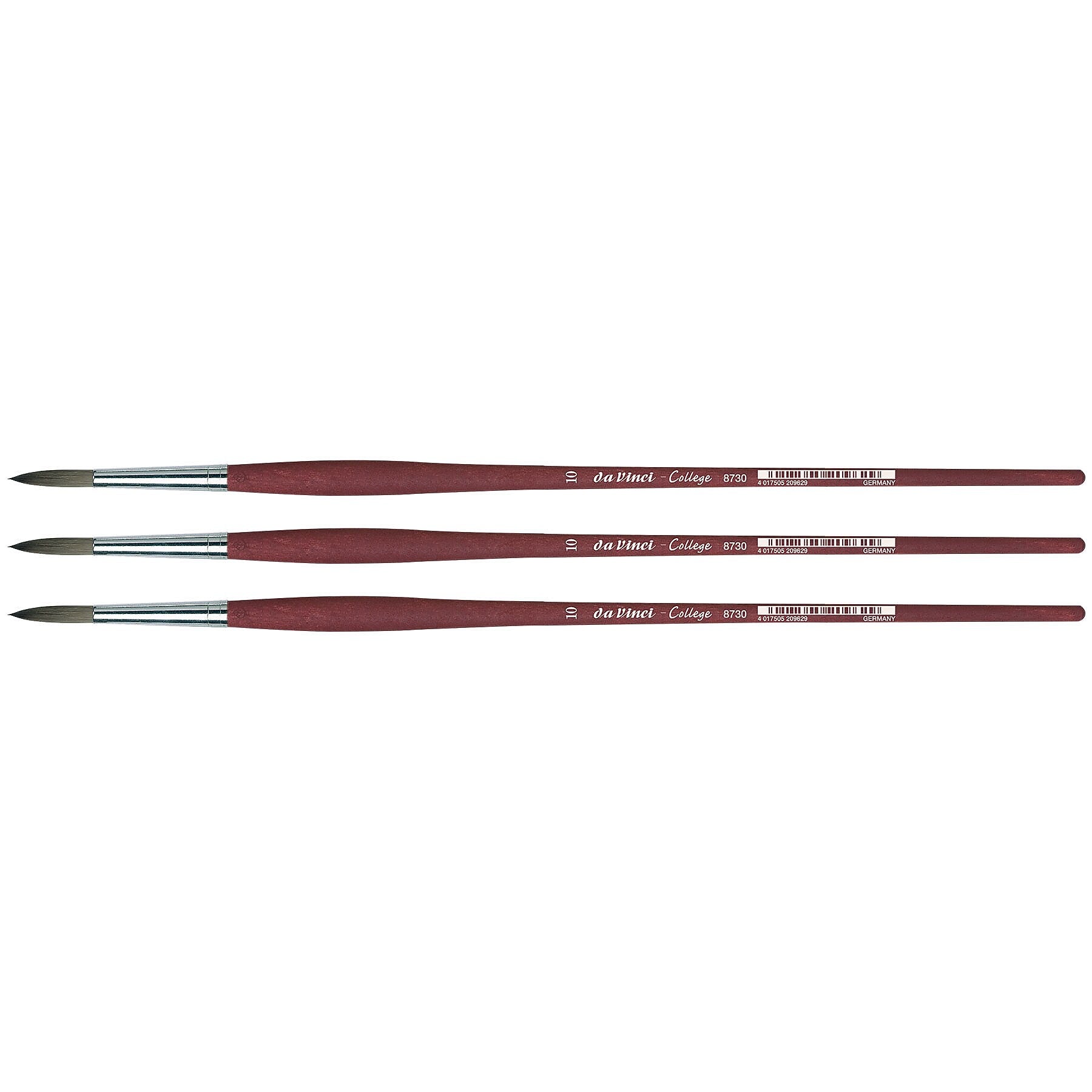 da Vinci COLLEGE Oil and Acrylic Synthetic Student Round Brush, 3 Brushes/Pack (DVXVA873010-3)