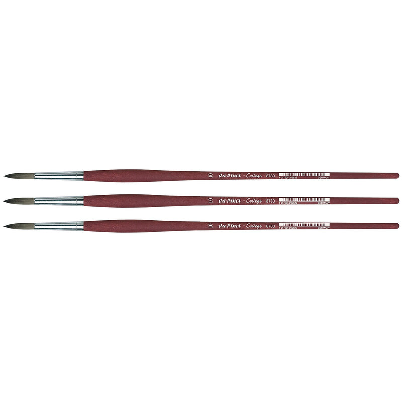 da Vinci COLLEGE Oil and Acrylic Synthetic Student Round Brush, 3 Brushes/Pack (DVXVA873010-3)