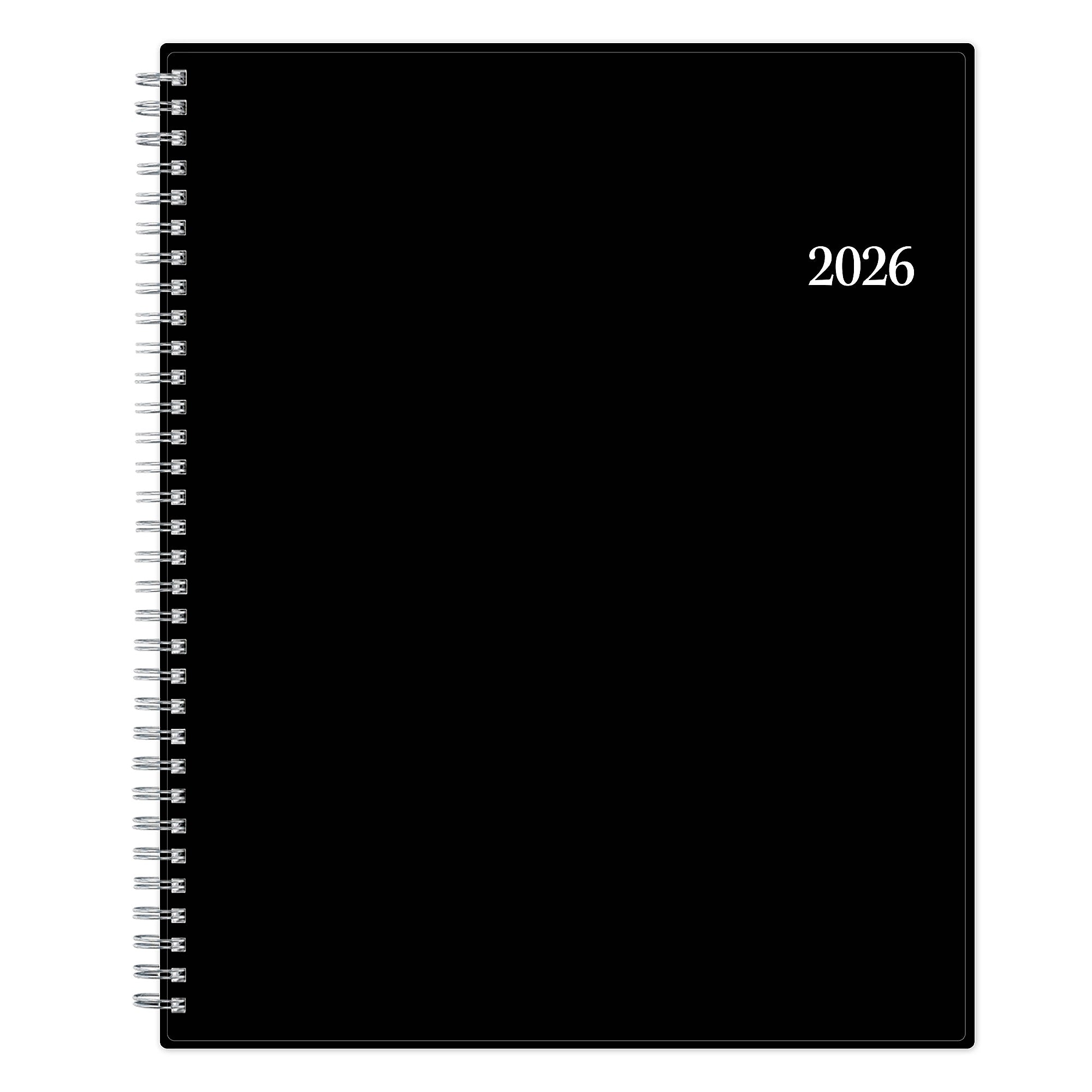 2026 Blue Sky Enterprise 8.5" x 11"  Weekly & Monthly Appointment Book, Plastic Cover, Black (111289-26)
