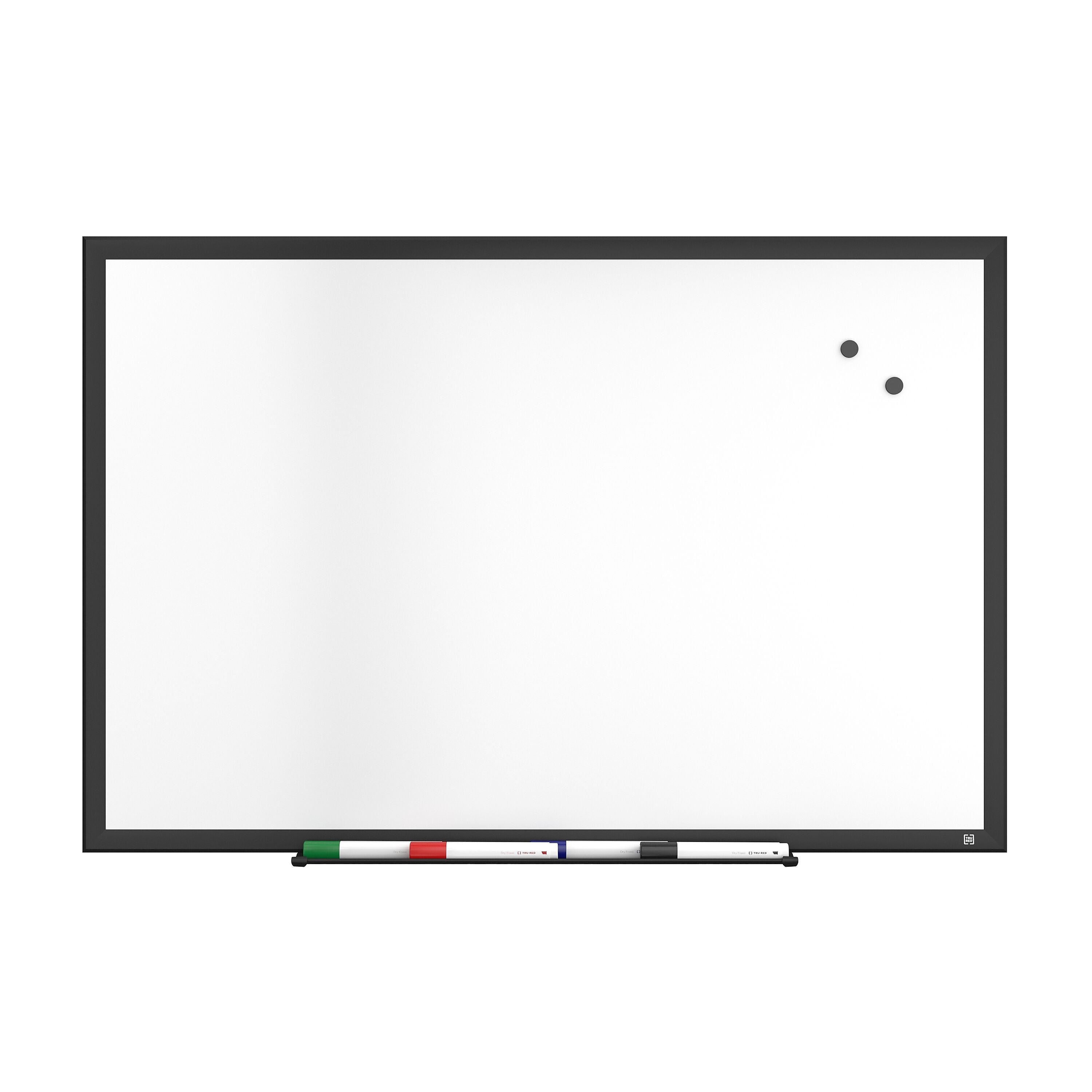 TRU RED™ Magnetic Steel Dry Erase Board, Black Frame, 3' x 2' (TR61180)
