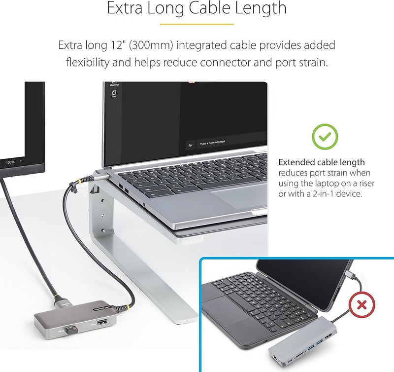 StarTech USB-C to HDMI Multiport Adapter, Space Gray (103B-USBC-MULTIPORT)