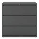 Alera 3-Drawer Lateral File Cabinet, Letter/Legal Size, Lockable, 40.25"H x 42"W x 18.63"D, Charcoal (ALEHLF4241CC)