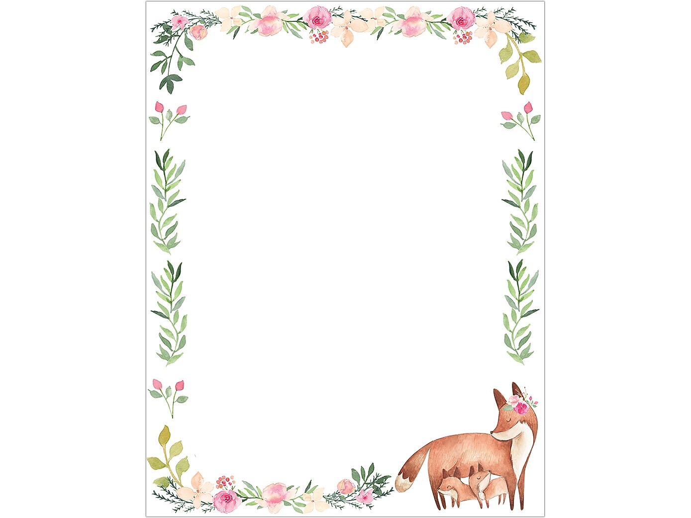 Great Papers Fancy Foxes Letterhead, Multicolor, 50/Pack (2023061)