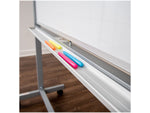 Luxor Dry-Erase Mobile Combination Ghost Grid/Whiteboard, Aluminum Frame, 36" x 48" (MB4836LB)