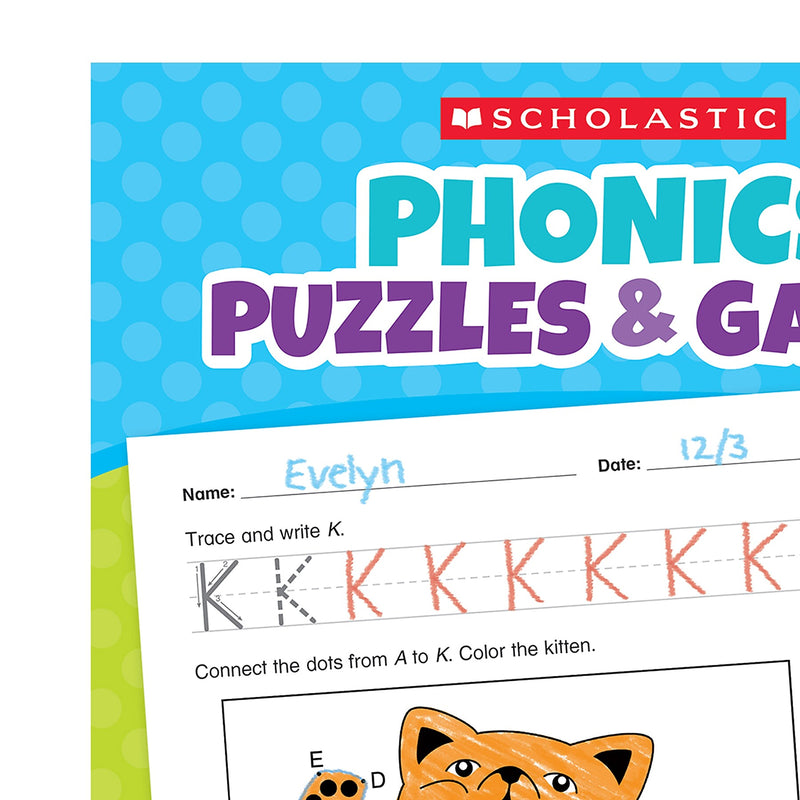 Phonics Puzzles & Games Activity Book for PreK-K (SC-9781546113829)